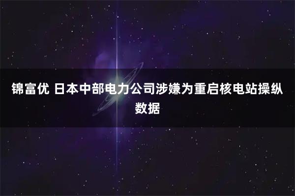 锦富优 日本中部电力公司涉嫌为重启核电站操纵数据